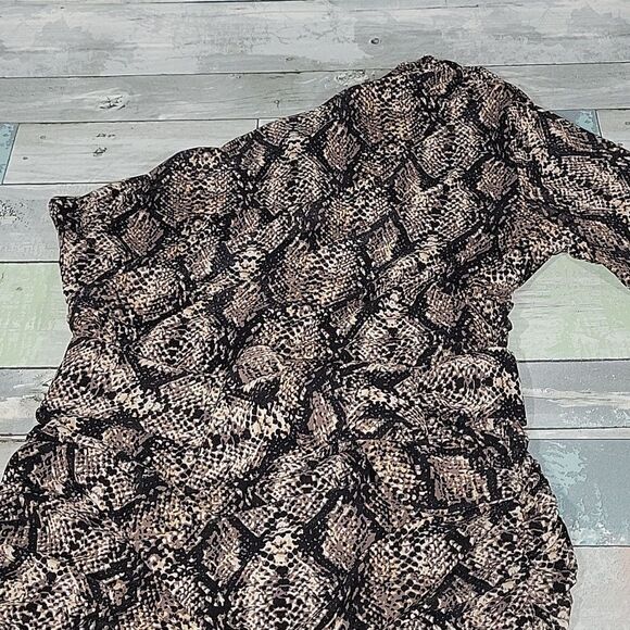 ALIEVA Snake Skin Print One Shoulder Fitted Dress sz X-Large - Picture 2 of 7
